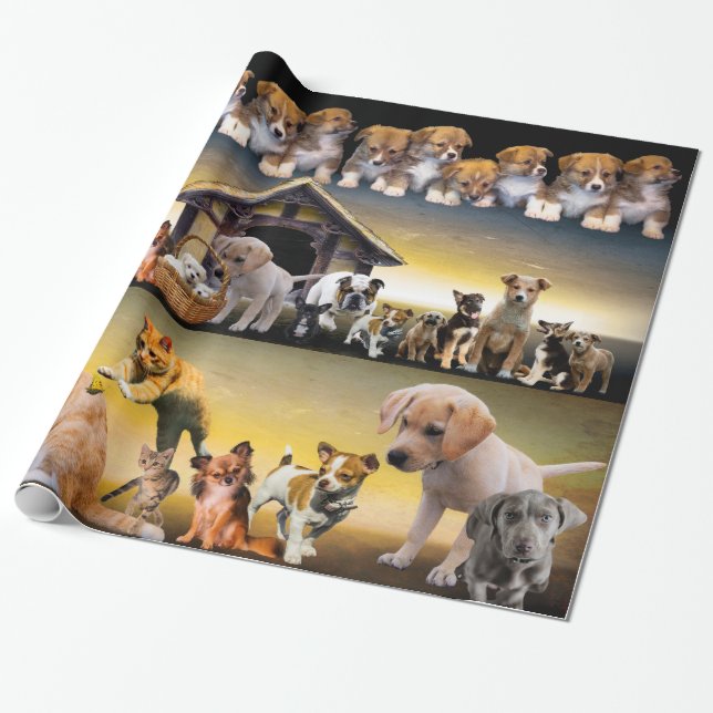 Pet Infinity Dogs Cats Puppies Kittens Animal Mum Wrapping Paper (Unrolled)