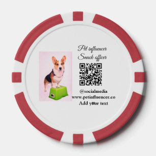 Pet influencer add pet photo name social media poker chips
