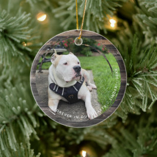Pet Keepsake Circular Grunge 2 Photo Ceramic Tree Decoration
