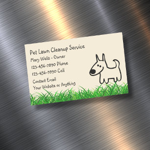 Pet Lawn Cleanup Business Card Magnets