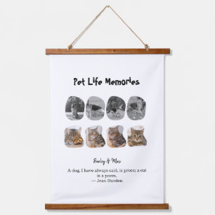 Pet Life Memories 8 Photo Collage Tribute Template Hanging Tapestry