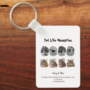 Pet Life Memories 8 Photo Collage Tribute Template Key Ring