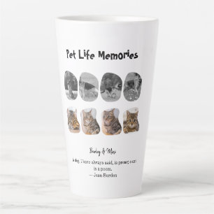 Pet Life Memories 8 Photo Collage Tribute Template Latte Mug