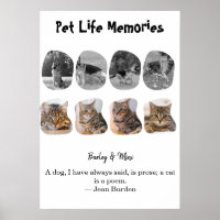 Pet Life Memories 8 Photo Collage Tribute Template