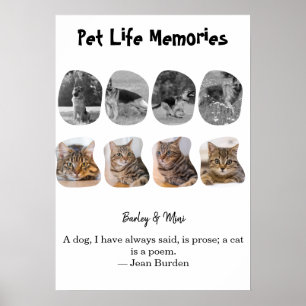 Pet Life Memories 8 Photo Collage Tribute Template Poster
