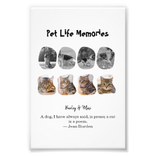 Pet Life Memories 8 Photo Collage Tribute Template Print