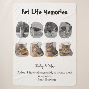 Pet Life Memories 8 Photo Collage Tribute Template Sherpa Blanket