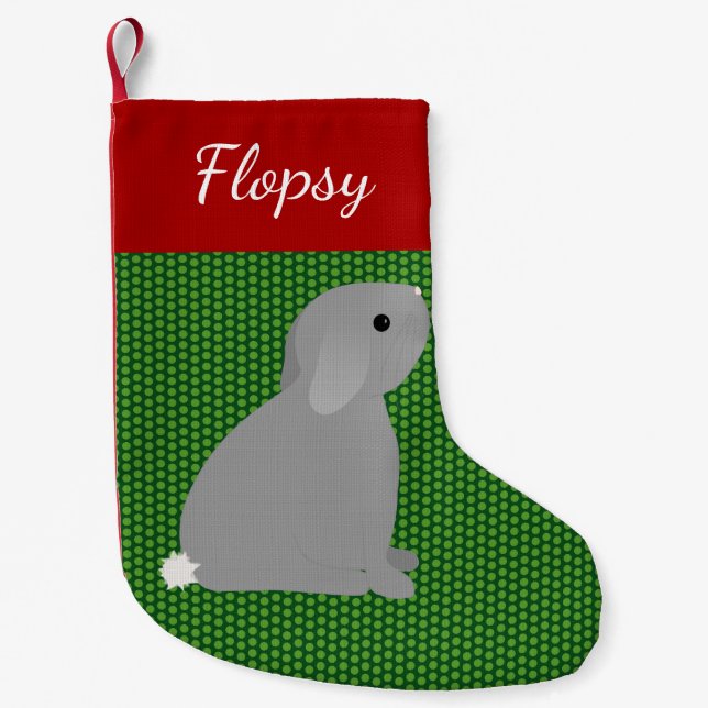 Pet Lop Ear Rabbit Small Christmas Stocking (Front)