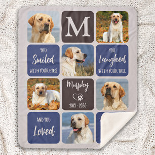 Pet Loss Dog Memorial Custom Stylish Modern Photo  Sherpa Blanket