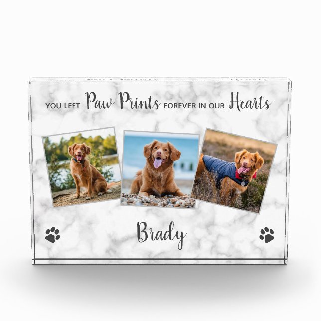 Pet Loss Dog Memorial Photo Block (Front)