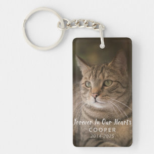 Pet Loss Gift   Personalised Cat Memorial Photo Key Ring