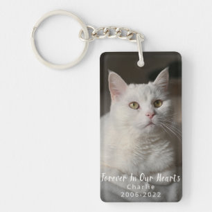 Pet Loss Gift   Personalised Cat Memorial Photo Key Ring