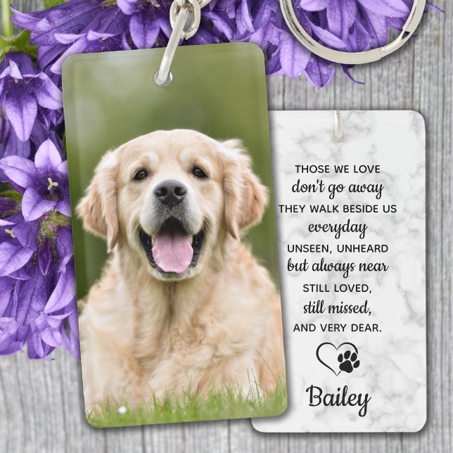 Pet Loss Gift Sympathy Quote Photo Pet Memorial Key Ring (Creator Uploaded)
