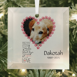 Pet Loss Memorial Love Keepsake Remembrance Glass Tree Decoration