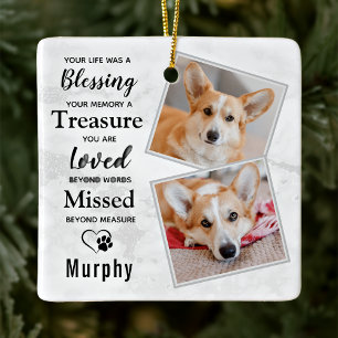 Pet Loss Personalised Sympathy Dog Memorial Photo Ceramic Ornament