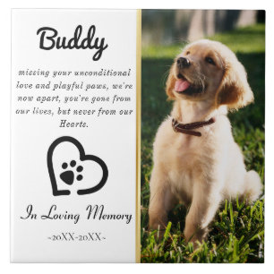 Pet Loss Photo Memorial In loving Memory Dog Tile