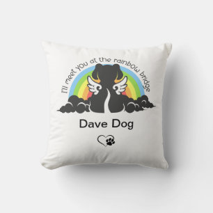 Pet Loss Rainbow Bridge Dog Silhouette Pillow