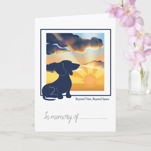 Pet Loss Simpathy Card - Dachshund (Orchid)