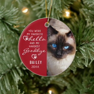 Pet Loss Sympathy Cat Memorial Photo Keepsake Cera Ceramic Tree Decoration
