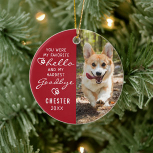 Pet Loss Sympathy Dog Memorial Photo Keepsake Ceramic Tree Decoration
