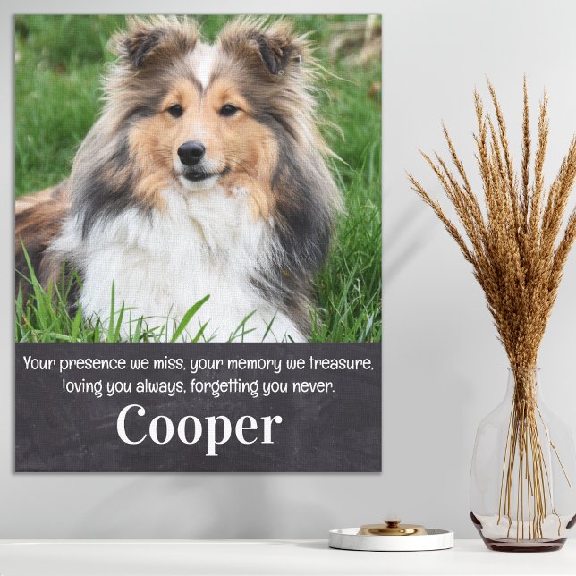 Pet Loss Sympathy Gift Custom Photo Dog Memorial Canvas Print (Creator Uploaded)