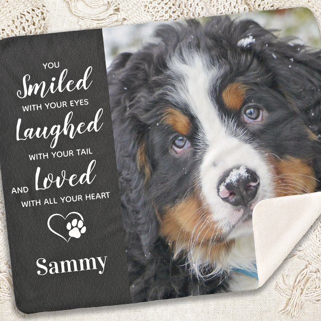 Pet Loss Sympathy Gift Dog Memorial Sherpa Blanket (Creator Uploaded)