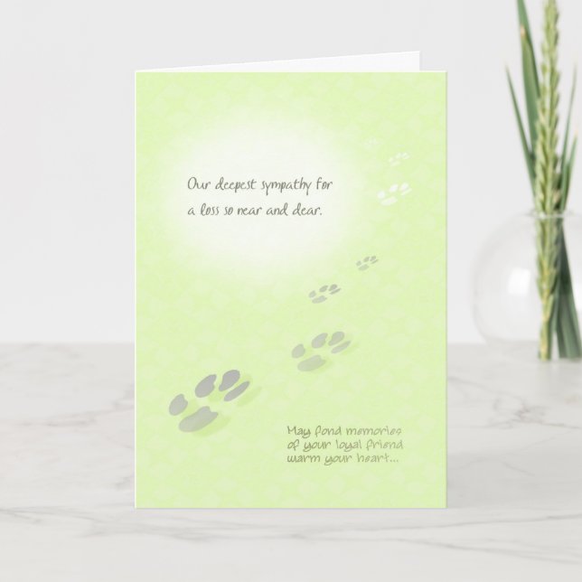 Pet Loss Sympathy -Vet - Pawprints Card (Front)