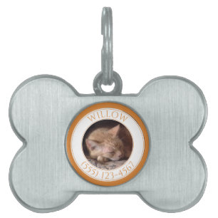 PET LOVE Bone Pet Tag / Saffron