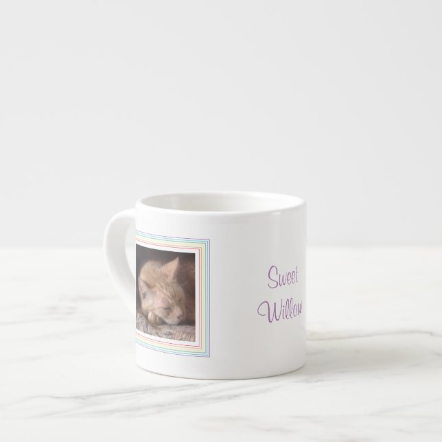 PET LOVE Espresso Cup + Text / Rainbow (Front Left)
