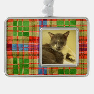 PET LOVE Framed Horizontal Ornament / MacRae Plaid