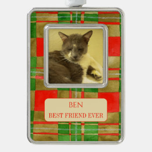 PET LOVE Framed Ver Ornament + Text MacGregorPlaid
