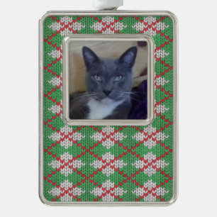 PET LOVE Framed Vertical Ornament / Xmas Knit