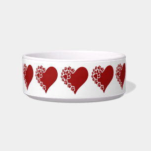 Pet Love Hearts White Bowl