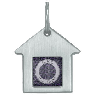 PET LOVE House Pet Tag - Black Mosaic