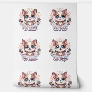 Pet Love Pure and Simple Cute Puppy Wall Mural Art