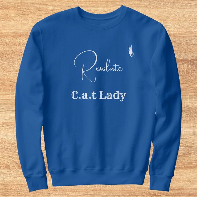 Pet Lover Blue And White Script Customised Cat Mum Sweatshirt (Creator Uploaded)