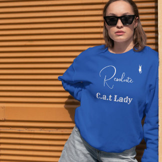 Pet Lover Blue And White Script Customized Cat Mom Sweatshirt