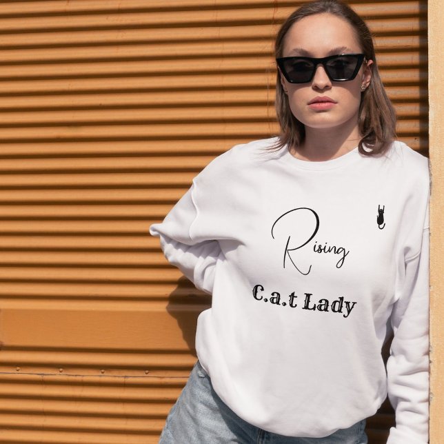 Pet Lover Cat Mom White And Black Script Customize Sweatshirt (Creator Uploaded)