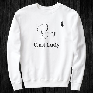 Pet Lover Cat Mum White And Black Script Customise Sweatshirt