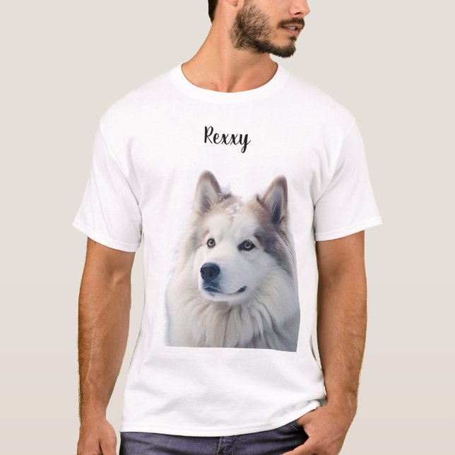 Pet Lover Custom Photo Name T-Shirt (Front)