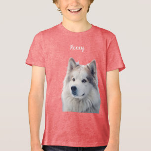 Pet Lover Custom Photo Name Tri-Blend Shirt
