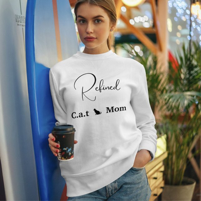 Pet Lover Customize Script Black And White Cat Mom Sweatshirt (Creator Uploaded)