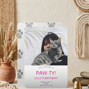 Pet Lover Elegant Modern Minimal B DAY Invitation
