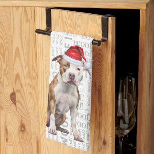 Pet Lover Holiday Staffordshire Dog Christmas Tea Towel