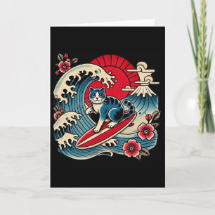 Pet Lover Mt. Fuji Sunset Japanese Wave Art Surfin Card