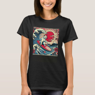 Pet Lover Mt. Fuji Sunset Japanese Wave Art Surfin T-Shirt