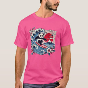 Pet Lover Mt. Fuji Sunset Japanese Wave Art Surfin T-Shirt