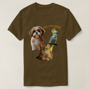 Pet Lover of Fur & Feathers Dog, Cat, and Bird URM T-Shirt