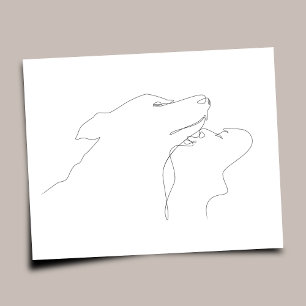 Pet Lover One line Art Poster