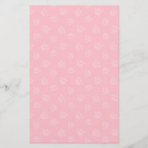 Pet Lover Paw Print Hearts Bubble Gum Stationery